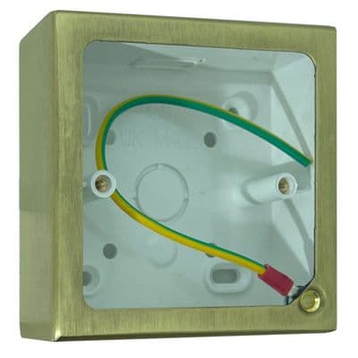 G&H 709SB 1 Gang Satin Brass Surface Mounted Single 30mm Pattress Box