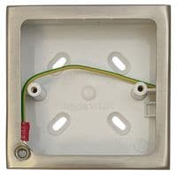 G&H 709SS 1 Gang Brushed Steel Surface Mounted Single 30mm Pattress Box