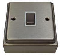 G&H 709SS 1 Gang Brushed Steel Surface Mounted Single 30mm Pattress Box
