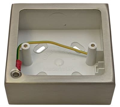 G&H 709SS 1 Gang Brushed Steel Surface Mounted Single 30mm Pattress Box