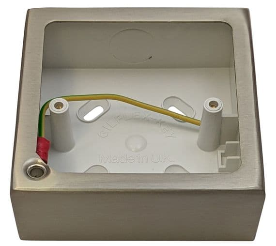 G&H 709SS 1 Gang Brushed Steel Surface Mounted Single 30mm Pattress Box