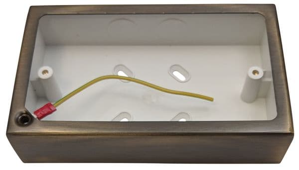 G&H 710AB 2 Gang Antique Brass Surface Mounted Double 30mm Pattress Box