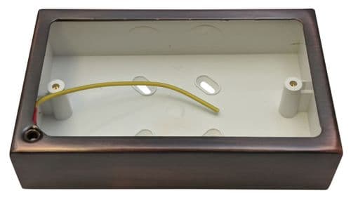 G&H 710AC 2 Gang Antique Copper Surface Mounted Double 30mm Pattress Box