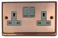G&H 710BC 2 Gang Bright Copper Surface Mounted Double 30mm Pattress Box
