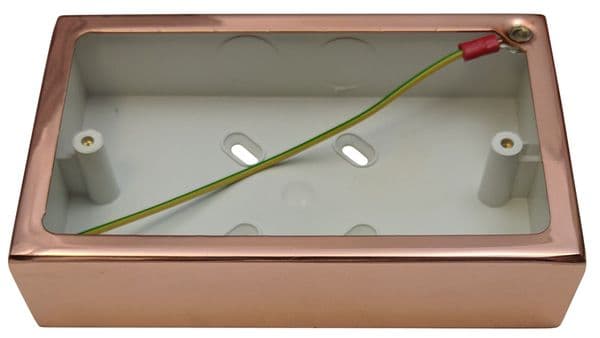 G&H 710BC 2 Gang Bright Copper Surface Mounted Double 30mm Pattress Box