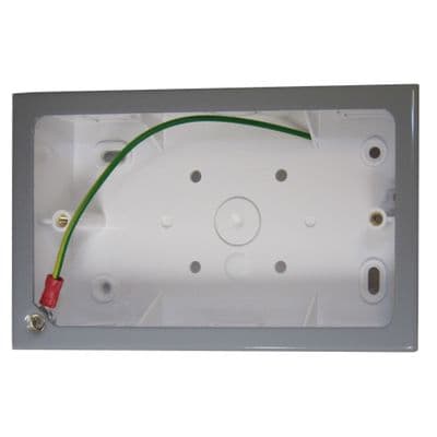 G&H 710LG 2 Gang Light Grey Surface Mounted Double 30mm Pattress Box