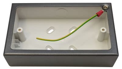 G&H 710P 2 Gang Pewter Surface Mounted Double 30mm Pattress Box