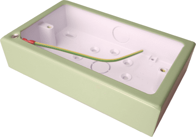 G&H 710SG 2 Gang Sage Green Surface Mounted Double 30mm Pattress Box