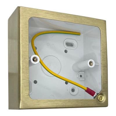 G&H 719SB 1 Gang Satin Brass Surface Mounted Single 44mm Pattress Box