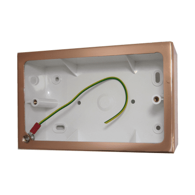 G&H 720BC 2 Gang Bright Copper Surface Mounted Double 44mm Pattress Box