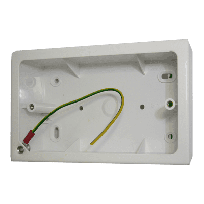 G&H 720FW 2 Gang Matt White Surface Mounted Double 44mm Pattress Box