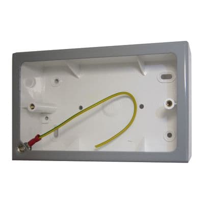 G&H 720LG 2 Gang Light Grey Surface Mounted Double 44mm Pattress Box