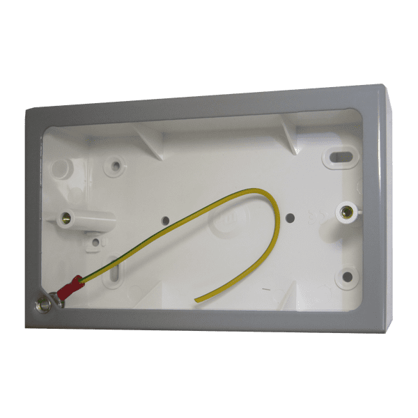 G&H 720LG 2 Gang Light Grey Surface Mounted Double 44mm Pattress Box