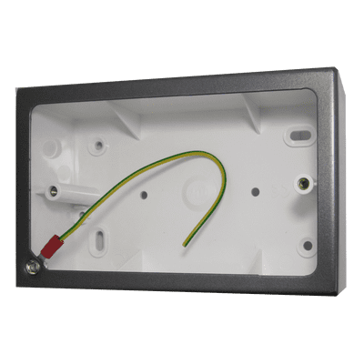 G&H 720P 2 Gang Pewter Surface Mounted Double 44mm Pattress Box