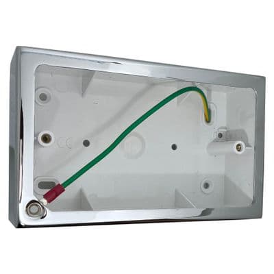 G&H 720PC 2 Gang Polished Chrome Surface Mounted Double 44mm Pattress Box