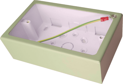 G&H 720SG 2 Gang Sage Green Surface Mounted Double 44mm Pattress Box