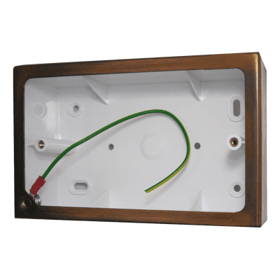 G&H 720TC 2 Gang Tarnished Copper Surface Mounted Double 44mm Pattress Box