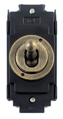 G&H 81AB Antique Brass 20AX 2 Way Toggle Switch Module
