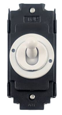 G&H 81W Matt White 20AX 2 Way Toggle Switch Module