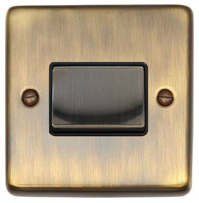 G&H CAB369 Standard Plate Antique Brass 1 Gang Triple Pole 10A Fan Isolator Switch