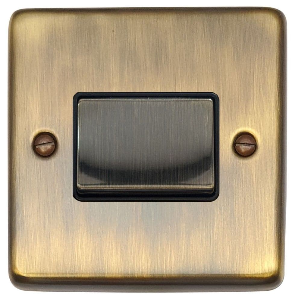 G&H CAB369 Standard Plate Antique Brass 1 Gang Triple Pole 10A Fan Isolator Switch