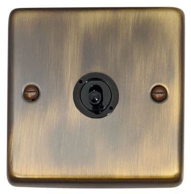 G&H CAB381-FBK Standard Plate Antique Brass 1 Gang 2 Way Toggle Light Switch