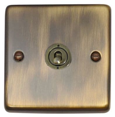 G&H CAB385-AB Standard Plate Antique Brass 1 Gang Intermediate Toggle Light Switch