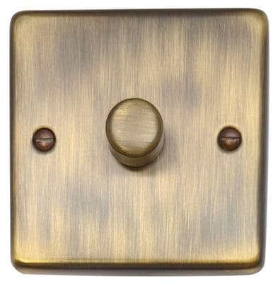 G&H CAB521 Standard Plate Antique Brass 1 Gang 1 or 2 Way LED Dimmer Switch