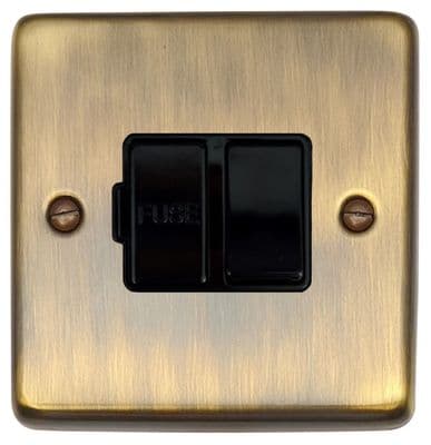 G&H CAB57B Standard Plate Antique Brass 1 Gang Fused Spur 13A Switched