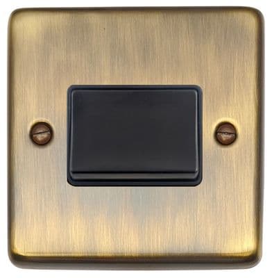 G&H CAB69B Standard Plate Antique Brass 1 Gang Triple Pole 10A Fan Isolator Switch