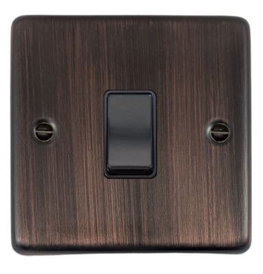 G&H CAC1B Standard Plate Antique Copper 1 Gang 1 or 2 Way Rocker Light Switch