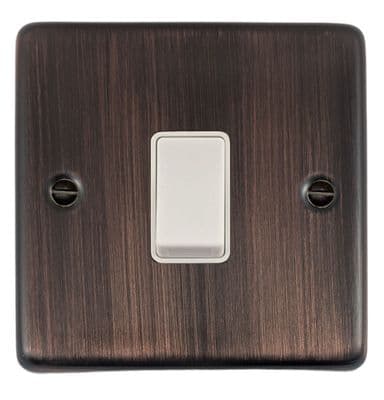 G&H CAC1W Standard Plate Antique Copper 1 Gang 1 or 2 Way Rocker Light Switch