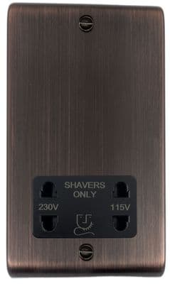 G&H CAC30B Standard Plate Antique Copper Dual Voltage Shaver Socket 115-230V