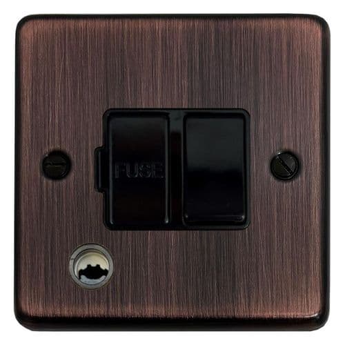 G&H CAC56B Standard Plate Antique Copper 1 Gang Fused Spur 13A Switched & Flex Outlet