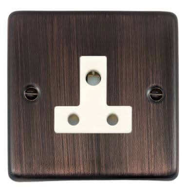 G&H CAC59W Standard Plate Antique Copper 1 Gang Single 5 Amp Plug Socket