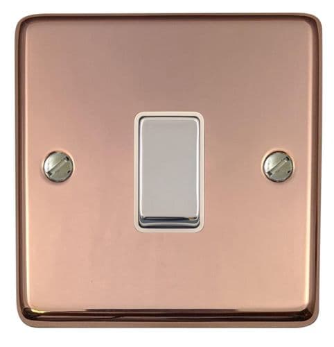 G&H CBC201 Standard Plate Bright Copper 1 Gang 1 or 2 Way Rocker Light Switch