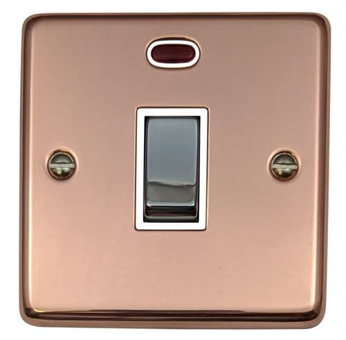 G&H CBC226 Standard Plate Bright Copper 1 Gang 20 Amp Double Pole Switch & Neon