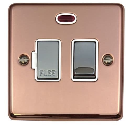 G&H CBC227 Standard Plate Bright Copper 1 Gang Fused Spur 13A Switched & Neon