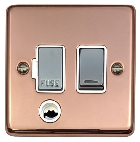 G&H CBC256 Standard Plate Bright Copper 1 Gang Fused Spur 13A Switched & Flex Outlet
