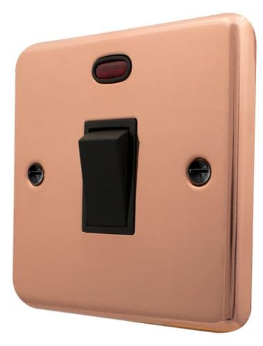 G&H CBC26B Standard Plate Bright Copper 1 Gang 20 Amp Double Pole Switch & Neon
