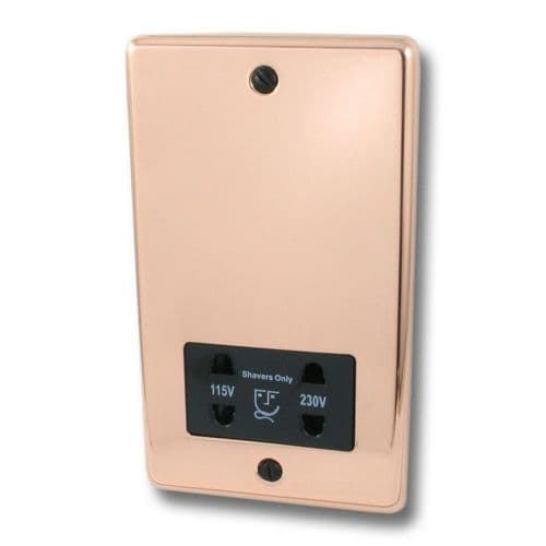 G&H CBC30B Standard Plate Bright Copper Dual Voltage Shaver Socket 115-230V