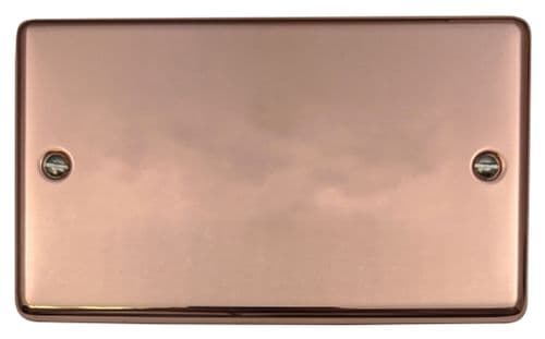 G&H CBC32 Standard Plate Bright Copper 2 Gang Double Blank Plate