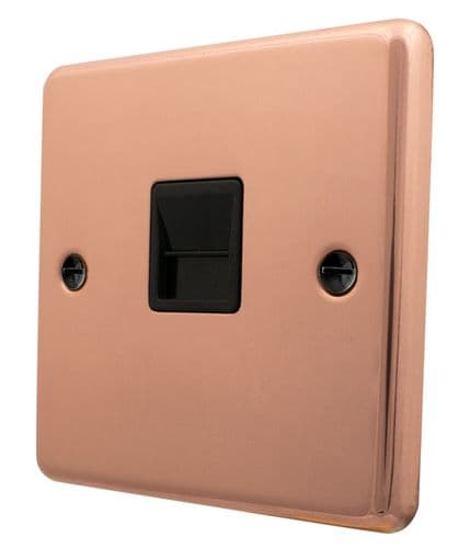 G&H CBC34B Standard Plate Bright Copper 1 Gang Slave BT Telephone Socket