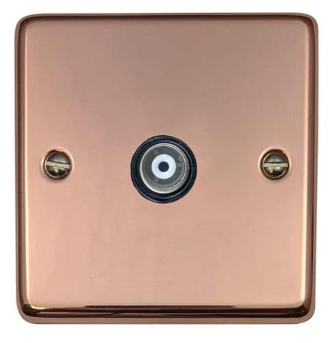 G&H CBC35B Standard Plate Bright Copper 1 Gang TV Coax Socket Point