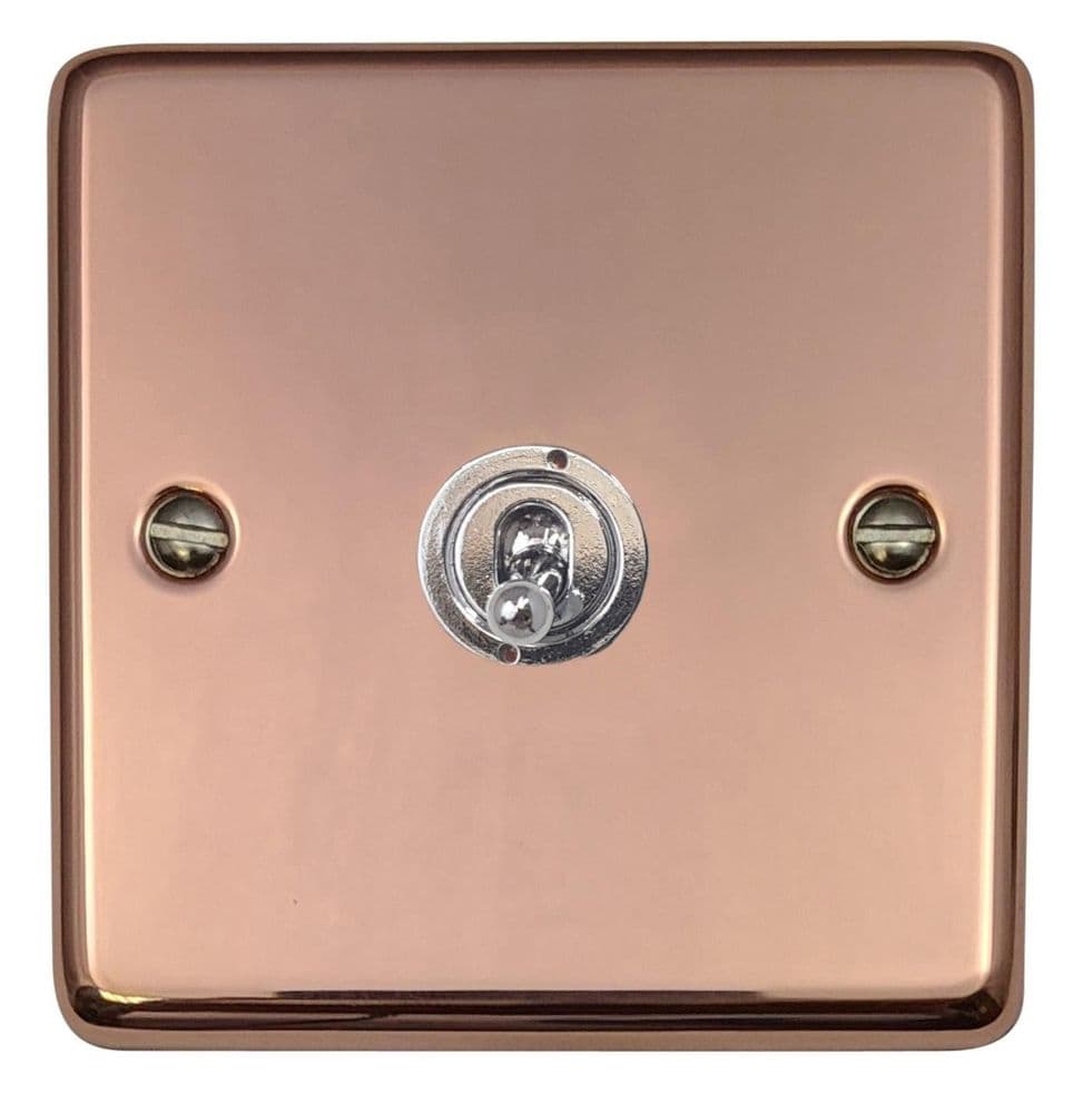 G&H CBC381-PC Standard Plate Bright Copper 1 Gang 1 or 2 Way Toggle Light Switch