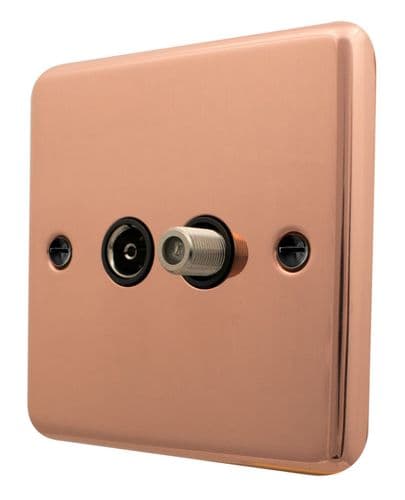 G&H CBC38B Standard Plate Bright Copper 1 Gang TV Coax & Satellite Socket Point