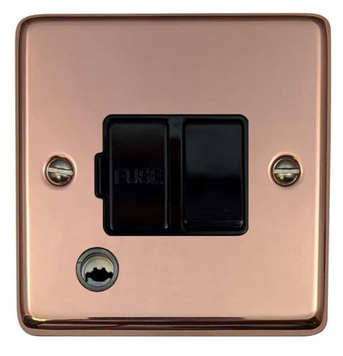 G&H CBC56B Standard Plate Bright Copper 1 Gang Fused Spur 13A Switched & Flex Outlet