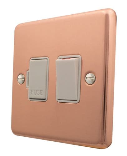 G&H CBC57W Standard Plate Bright Copper 1 Gang Fused Spur 13A Switched