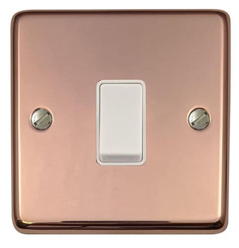G&H CBC5W Standard Plate Bright Copper 1 Gang Intermediate Rocker Light Switch