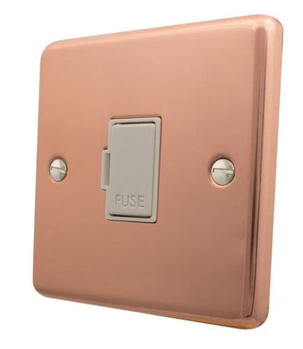 G&H CBC90W Standard Plate Bright Copper 1 Gang Fused Spur 13A Unswitched
